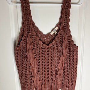 Crochet Sweater Tank Top - size large